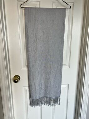 Light Gray Fringe Scarf